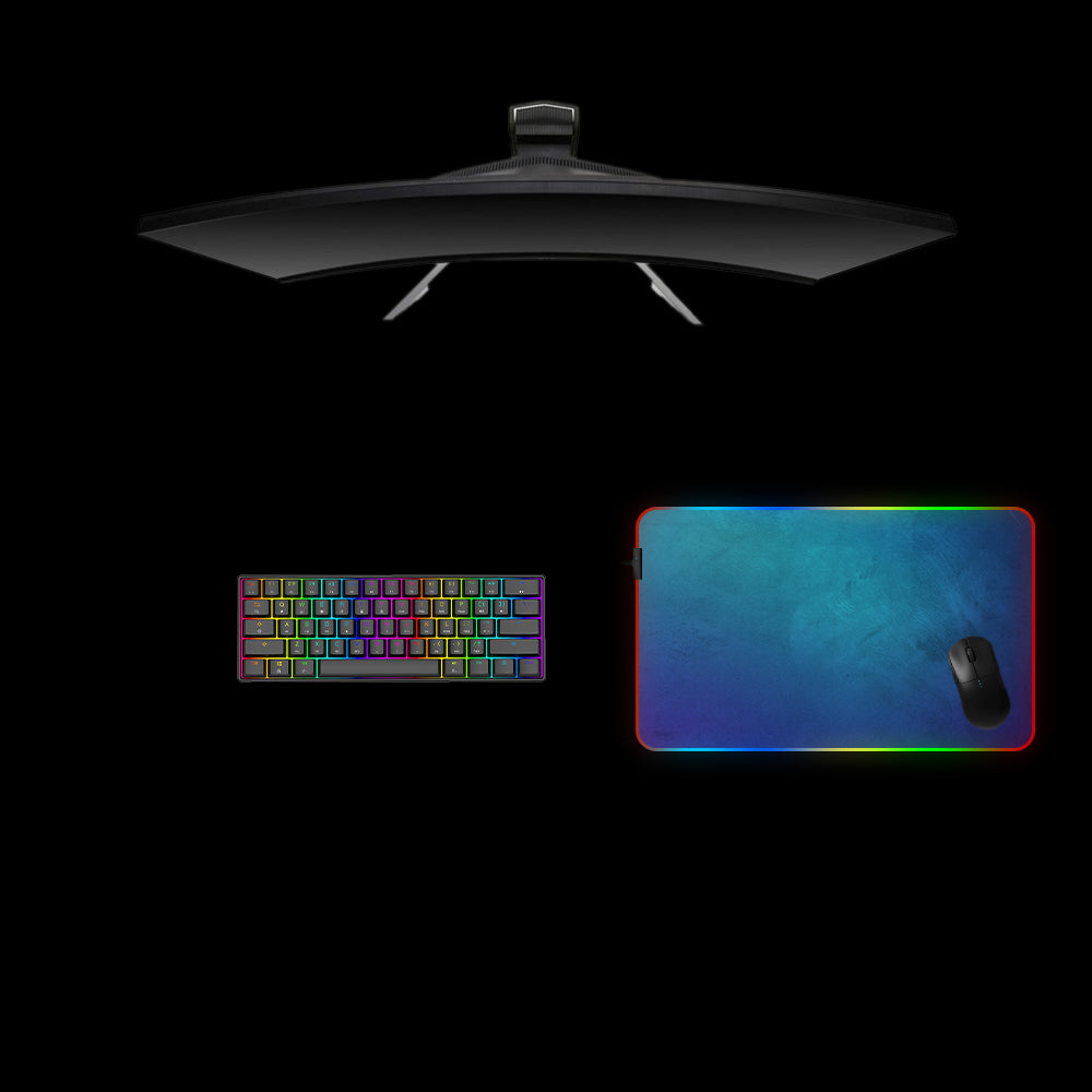 Blue Paint Texture Design Medium Size RGB Lighting Gaming Mouse Pad