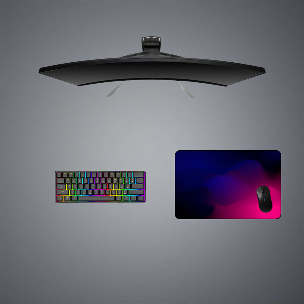 Blue to Magenta Gradient Waves Design Medium Size Gamer Mouse Pad