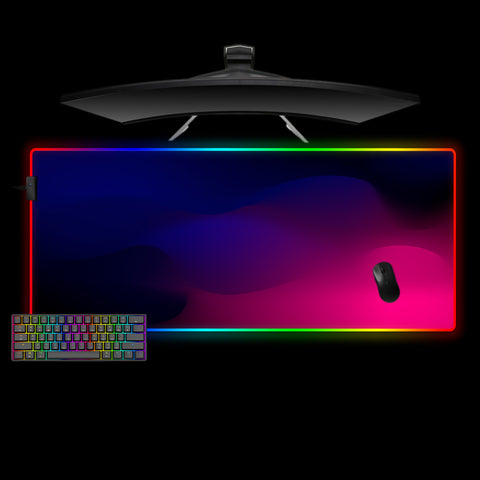 Blue to Magenta Gradient Waves Design XL Size Gamer RGB Lights Mouse Pad
