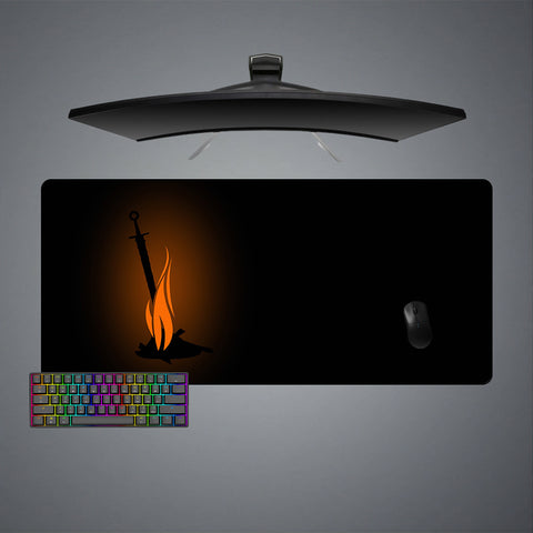 Bonfire Logo Design Large Size Gaming Mousepad