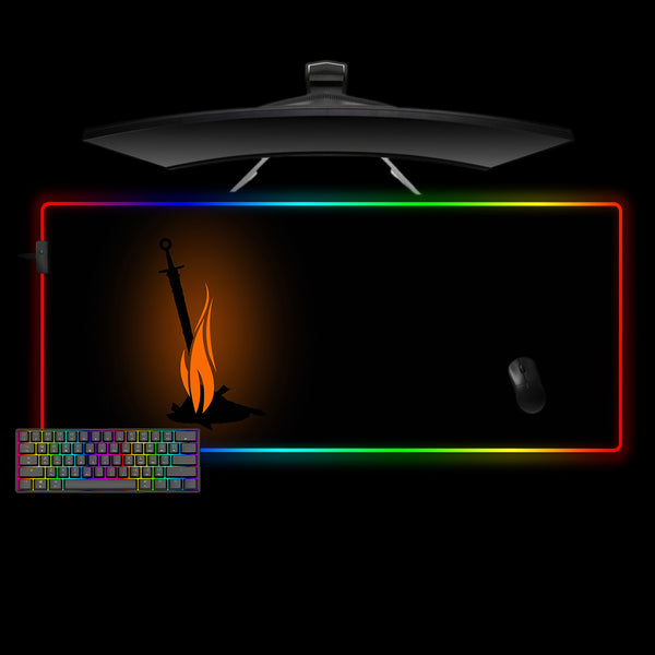 Bonfire Logo Design Large Size RGB Illuminated Gaming Mousepad