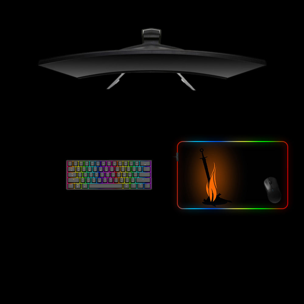 Bonfire Logo Design Medium Size RGB Illuminated Gaming Mousepad