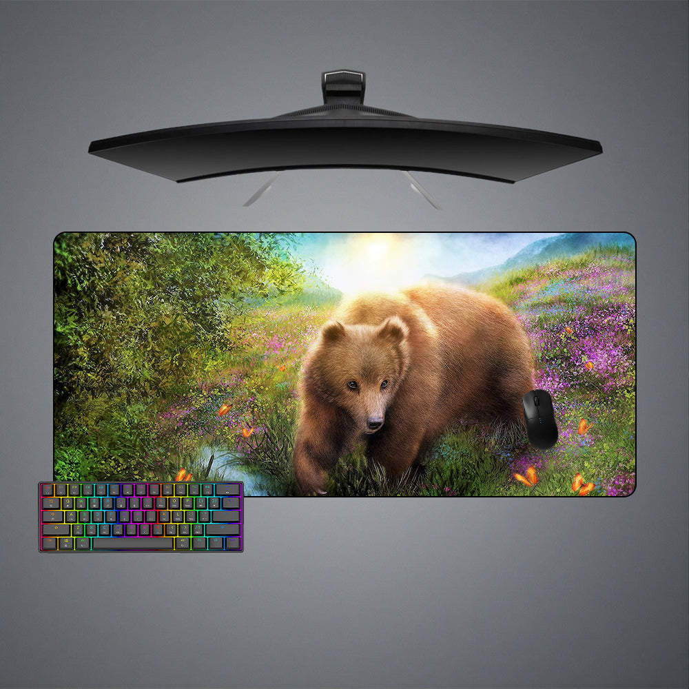 Bear Computer Mat Brown Bear Nature Design M-XXL Size Gaming Mouse Pad