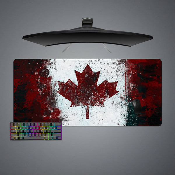 Canada Flag Splash Paint Design XXL Size Gaming Mouse Pad
