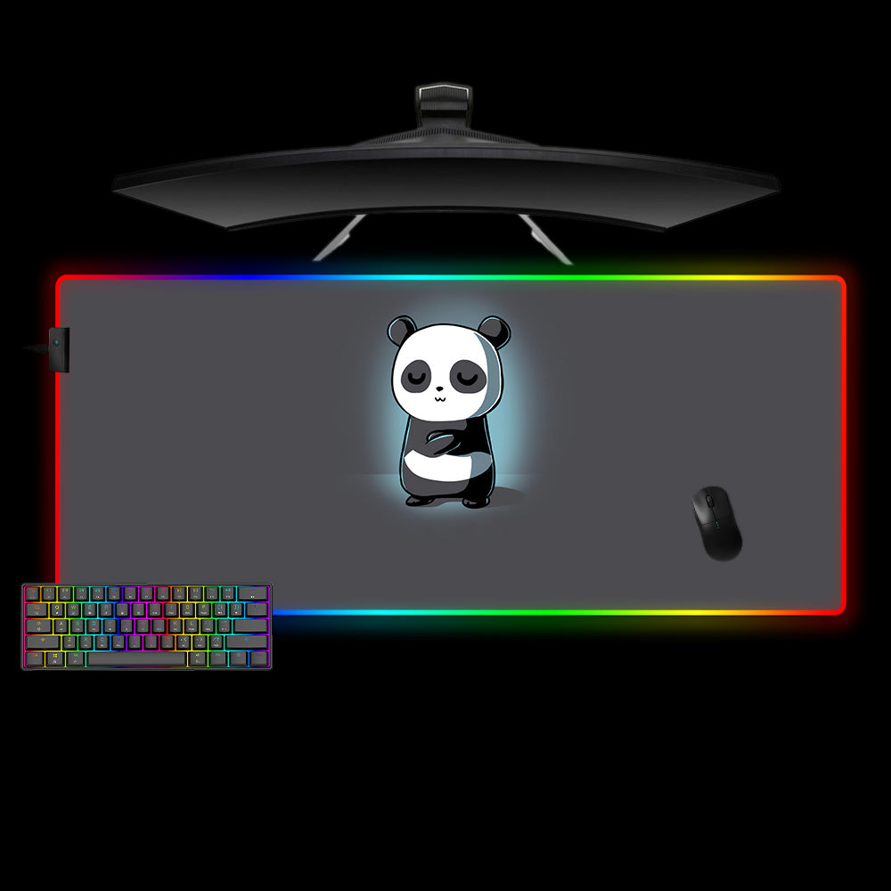Cartoon Panda Design XXL Size RGB Lights Gaming Mouse Pad