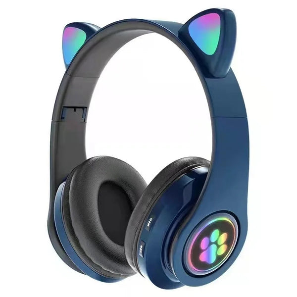 Catz RGB Wireless Headphones with Microphone Bluetooth Stereo Headset, Foldable