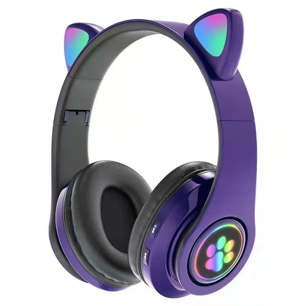 Catz RGB Wireless Headphones with Microphone Bluetooth Stereo Headset, Foldable