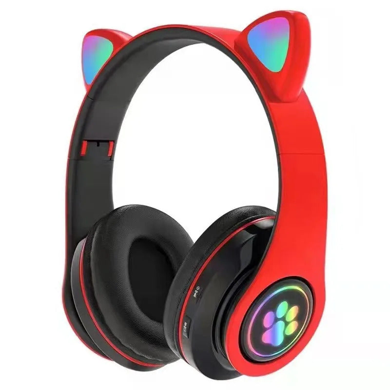 Catz RGB Wireless Headphones with Microphone Bluetooth Stereo Headset, Foldable