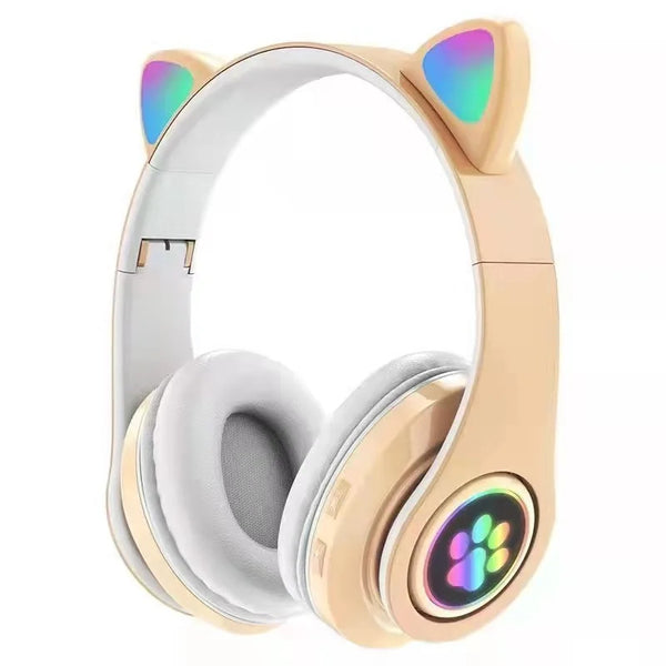 Catz RGB Wireless Headphones with Microphone Bluetooth Stereo Headset, Foldable