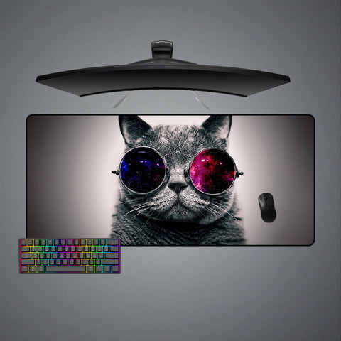 Cat Glasses Design XL Size Mouse Pad