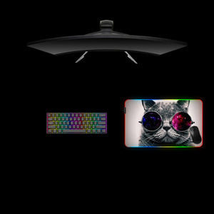 Cat Glasses Design M Size RGB Mouse Pad