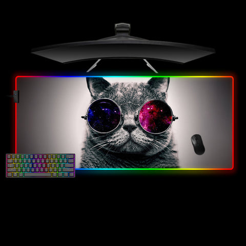 Cat Glasses Design XL Size RGB Mouse Pad