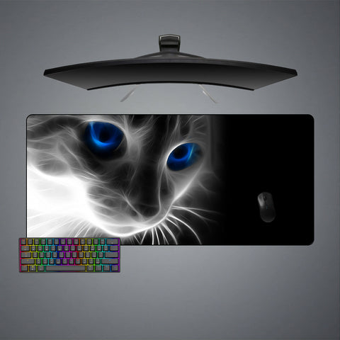 Cat Negative Design Large Size Gaming Mouse Pad, Computer Desk Mat