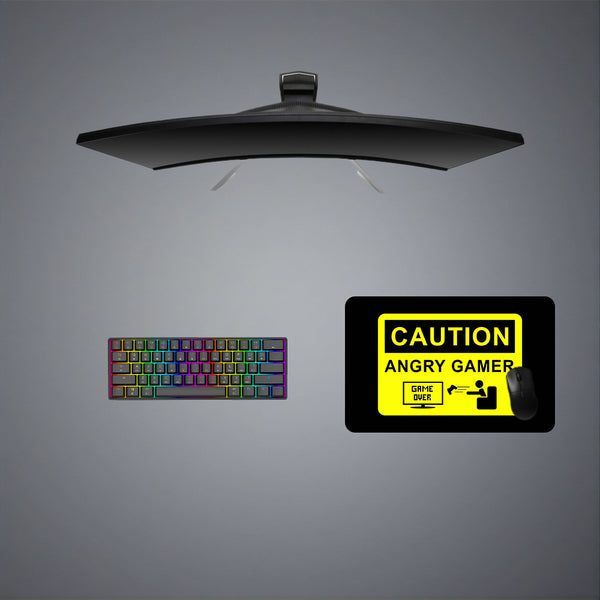 Caution Angry Gamer Design Medium Size Gamer Mouse Pad