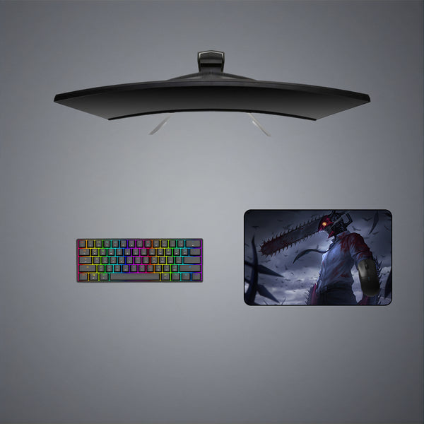 Medium size gaming mousepad with Chainsaw Man Denji Dark printed design