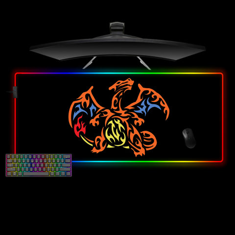 Charizard Logo Design XXL Size RGB Lit Gaming Mouse Pad