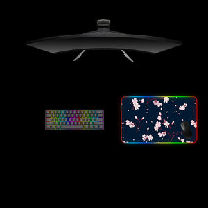 Cherry Blossom Design Medium Size RGB Light Gaming Mouse Pad