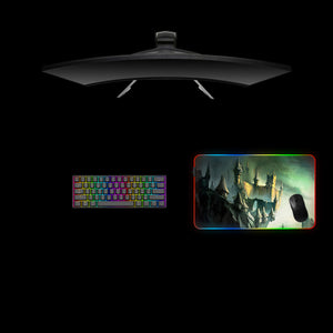 Cliffside Castle Design Medium Size RGB Lit Gaming Mousepad