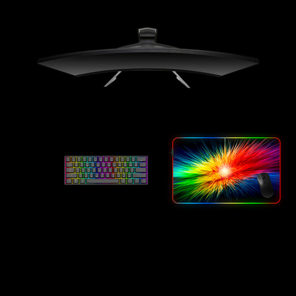 Color Boom Design Medium Size RGB Backlit Gaming Mouse Pad, Computer Desk Mat