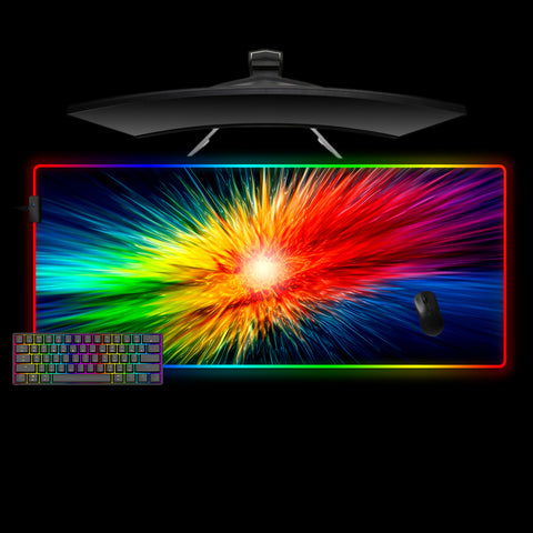 Color Boom Design XL Size RGB Backlit Gaming Mouse Pad, Computer Desk Mat