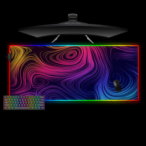 Color Cyclone Design Extra Large Size RGB Backlit Gaming Mouse Pad, Computer Desk Mat