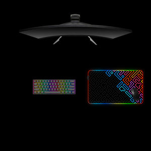 Color Shapes Design Medium Size RGB Lighting Gaming Mouse Pad