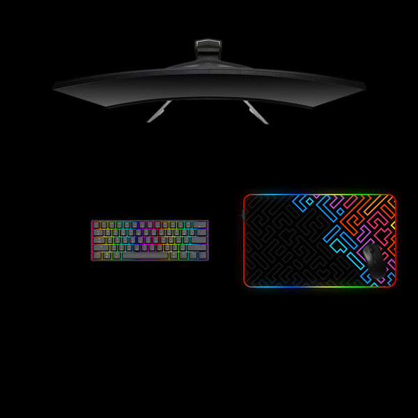 Color Shapes Design Medium Size RGB Lighting Gaming Mouse Pad