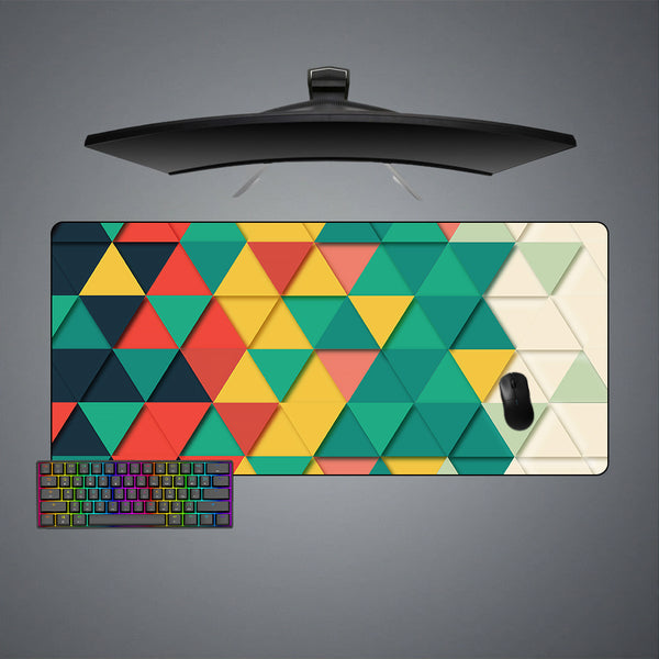 Colorfade Triangles Design XL Size Gaming Mouse Pad, Computer Desk Mat