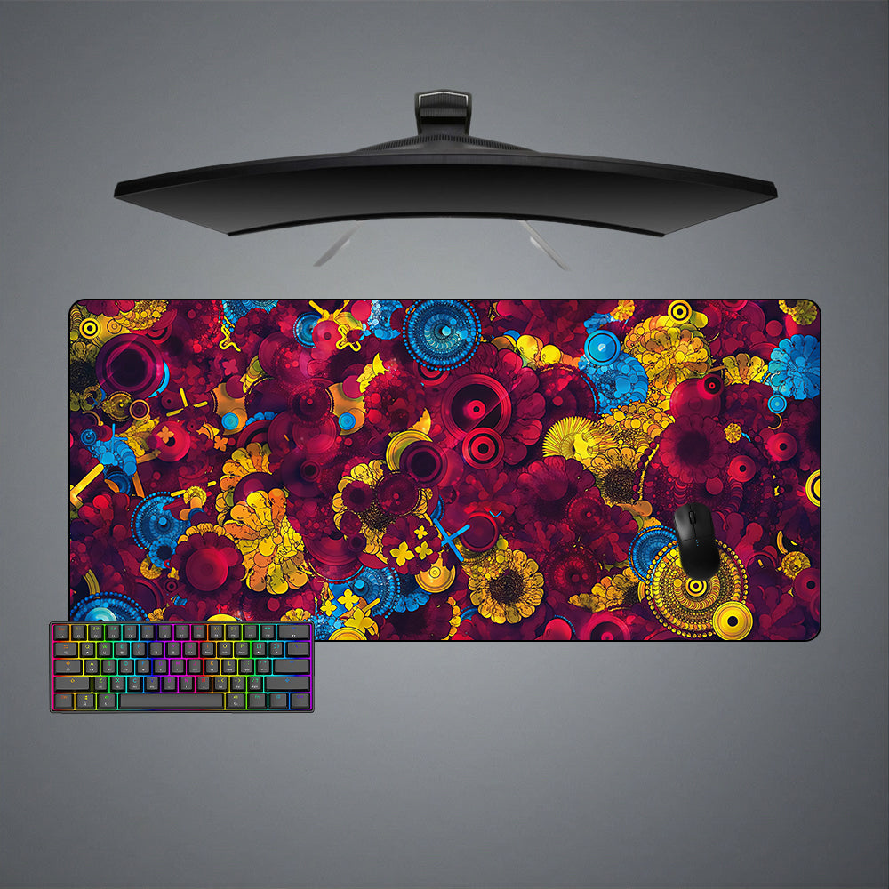 XL size gaming mousepad with Colorful Fractals printed design