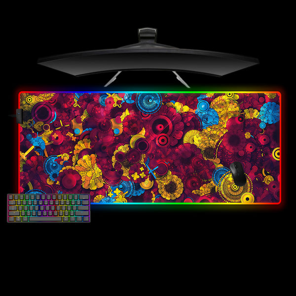 XL size RGB lit gaming mousepad with Colorful Fractals printed design