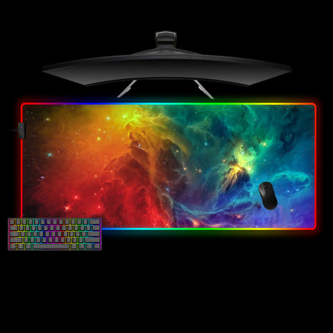 Colorful Galaxy Design Large Size RGB Light Gaming Mouse Pad