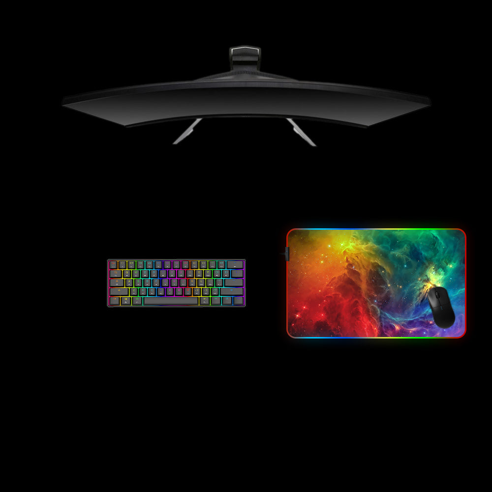 Colorful Galaxy Design Medium Size RGB Light Gaming Mouse Pad