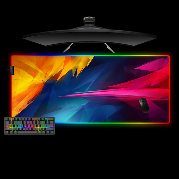 Colorful Shards Design XL Size RGB Lit Gaming Mouse Pad