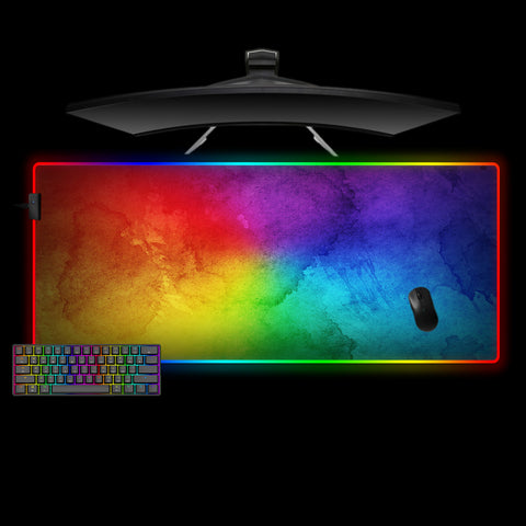 Colorful Watercolor Design XXL Size RGB Illuminated Gamer Mouse Pad