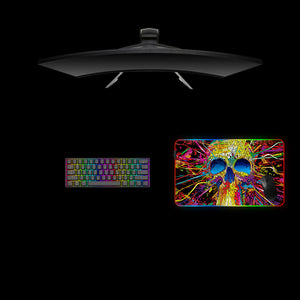 Connected Skull Design Medium Size RGB Light Gamer Mouse Pad