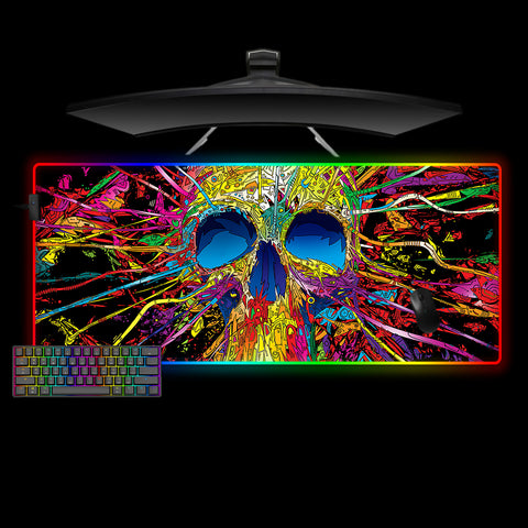 Connected Skull Design XXL Size RGB Light Gamer Mouse Pad