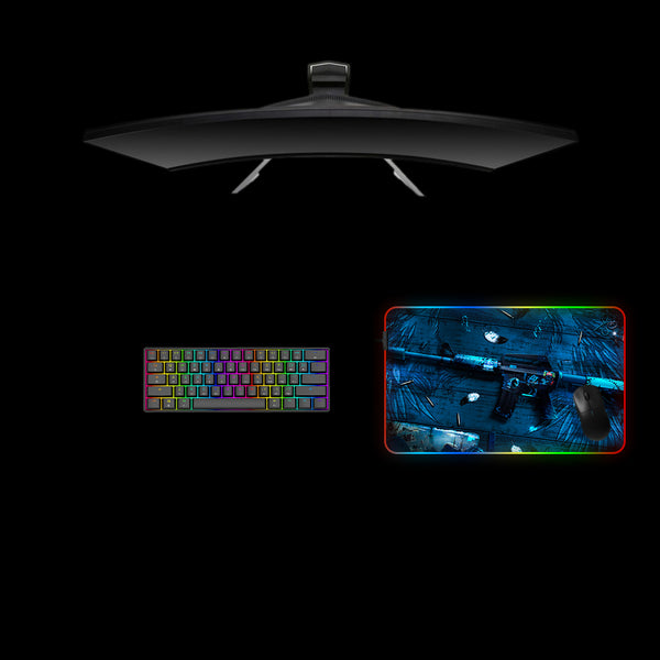 Medium size RGB lit gamer mousepad with Counter-Strike 2 Icarus Fell printed design