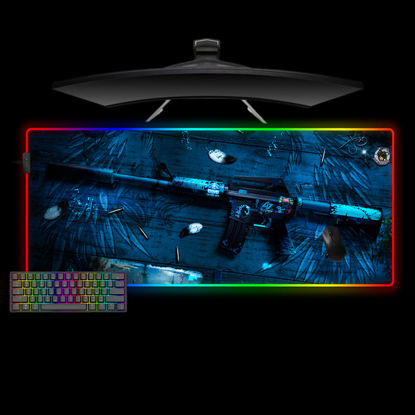 XXL size RGB lit gamer mousepad with Counter-Strike 2 Icarus Fell printed design