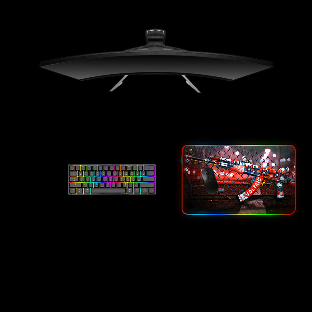 CSGO Bloodsport Design Medium Size RGB Lighting Gaming Mouse Pad, Computer Desk Mat