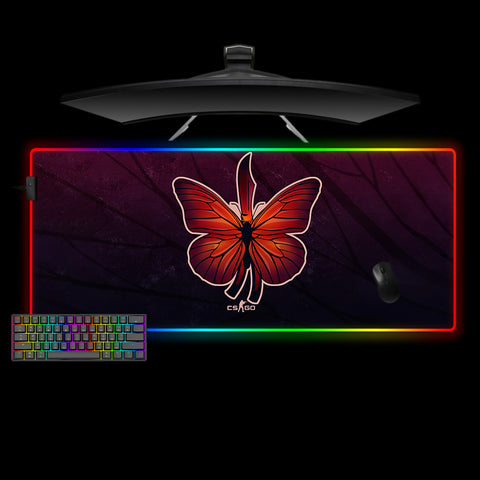 Butterfly Fade Design XL Size RGB Lighting Gaming Mouse Pad