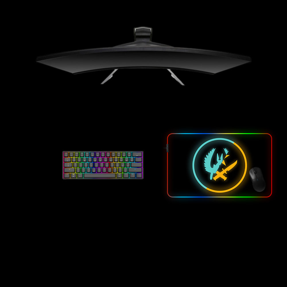 Counter Strike CT/T Design Medium Size RGB Light Gaming Mouse Pad