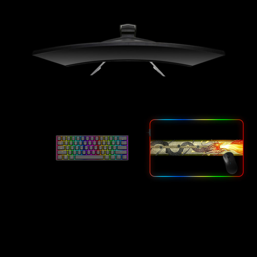 Dragon Lore Design Medium Size RGB Light Gaming Mouse Pad