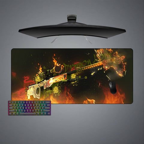 CSGO Dragon Lore Fire Design XXL Size Gamer Mouse Pad, Computer Desk Mat