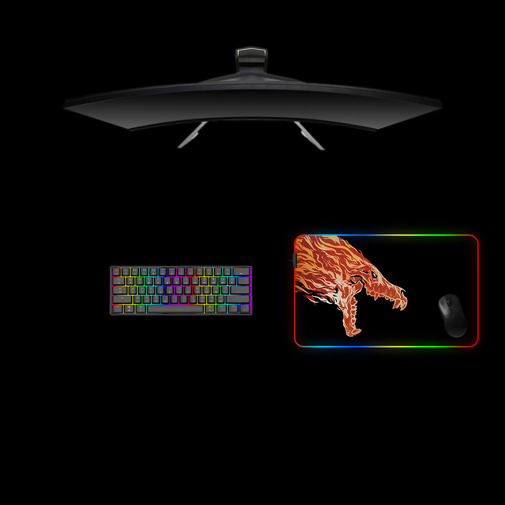 CSGO Howl Left Design Medium Size RGB Lighting Gaming Mouse Pad, Computer Desk Mat
