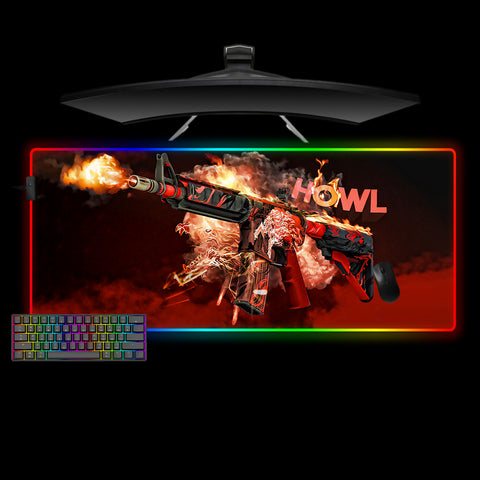 CSGO M4A4 Howl Design XXL Size RGB Light Up Gaming Mouse Pad, Computer Desk Mat