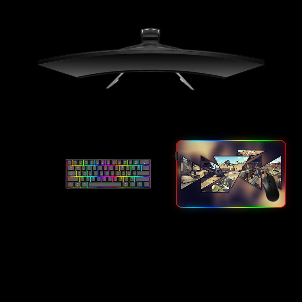 Counter-Strike Maps Design Medium Size RGB Light Gamer Mouse Pad