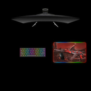 CSGO Red Laminate Design Medium Size RGB Lighting Gaming Mouse Pad, Computer Desk Mat