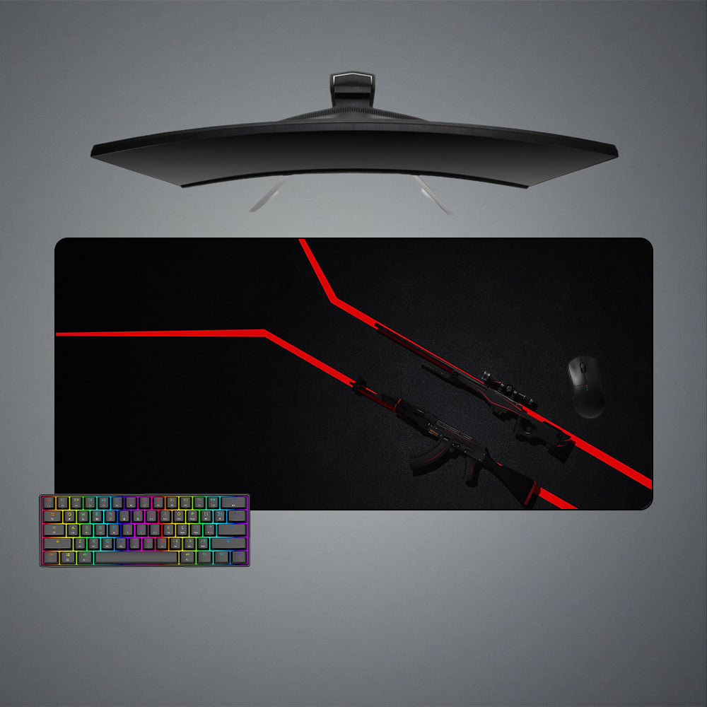 CSGO Redline Design XXL Size Gamer Mouse Pad, Computer Desk Mat
