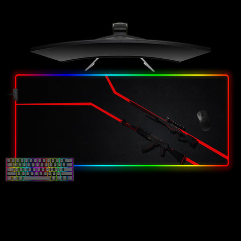 CSGO Redline Design XXL Size RGB Lighting Gamer Mouse Pad, Computer Desk Mat