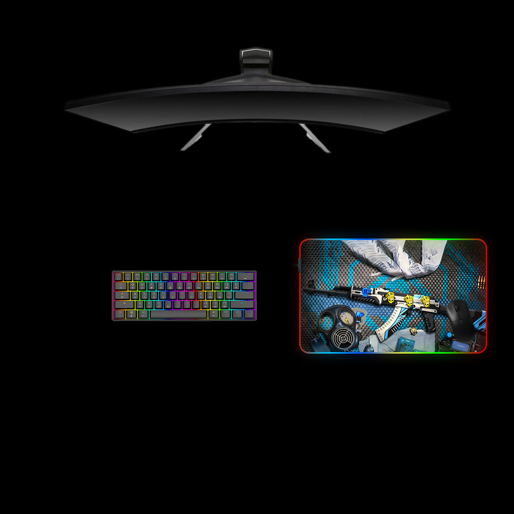 CSGO Vulcan Design Medium Size RGB Lighting Gamer Mouse Pad, Computer Desk Mat